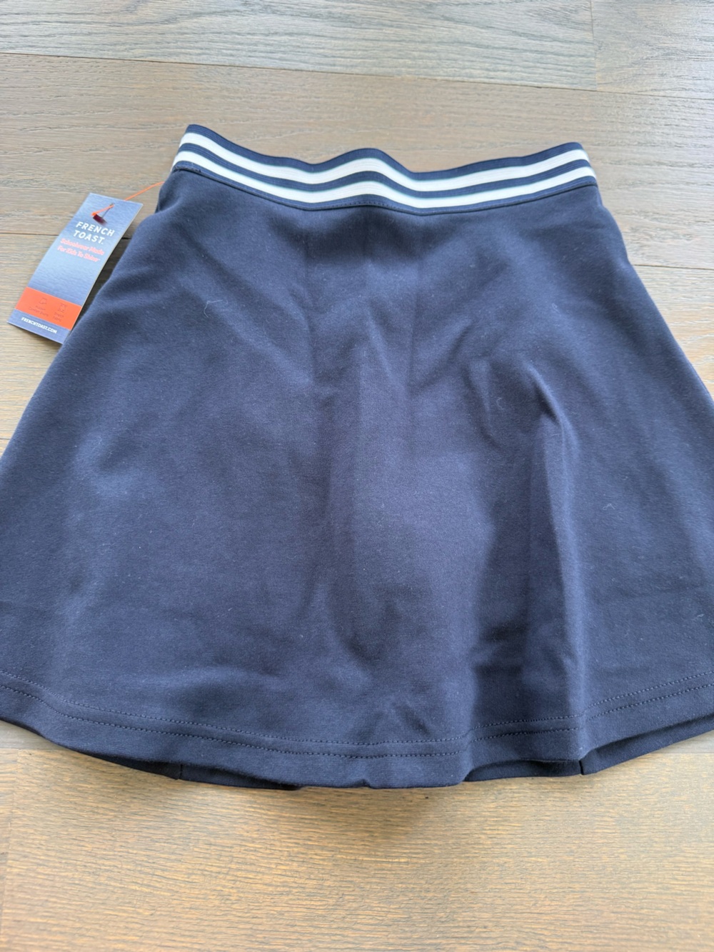 French Toast Navy Girls' Skirt with Striped Elastic Waistband